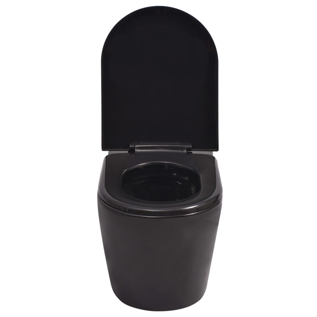 vidaXL Hänge-Toilette mit Unterputzspülkasten Keramik Schwarz