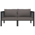vidaXL 2-Sitzer-Sofa mit Auflage Anthrazit Poly Rattan
