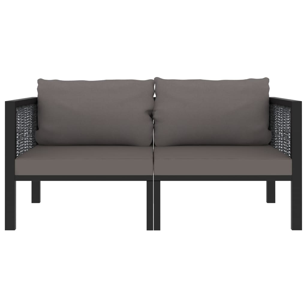 vidaXL 2-Sitzer-Sofa mit Auflage Anthrazit Poly Rattan