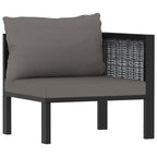 vidaXL 2-Sitzer-Sofa mit Auflage Anthrazit Poly Rattan
