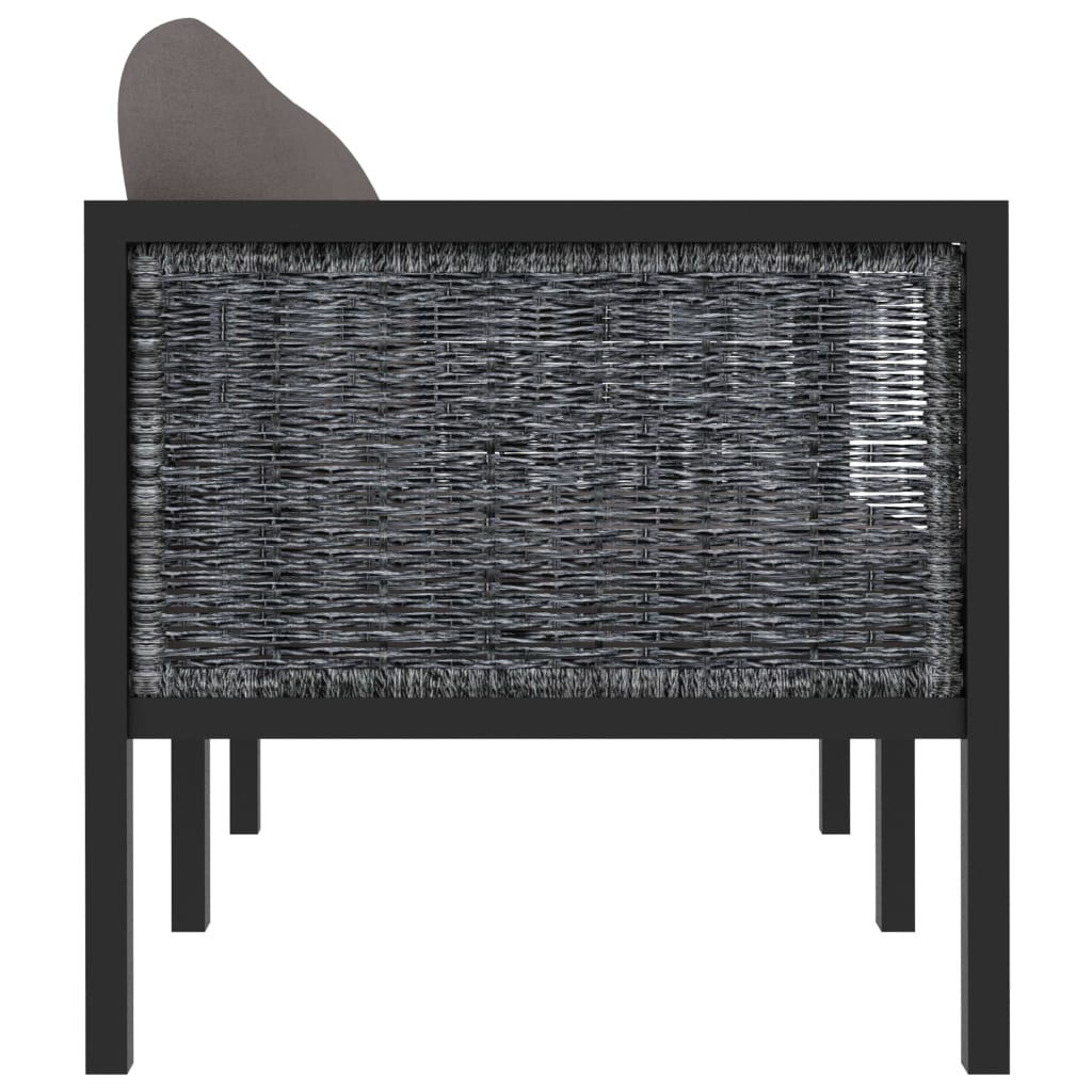 vidaXL 2-Sitzer-Sofa mit Auflage Anthrazit Poly Rattan