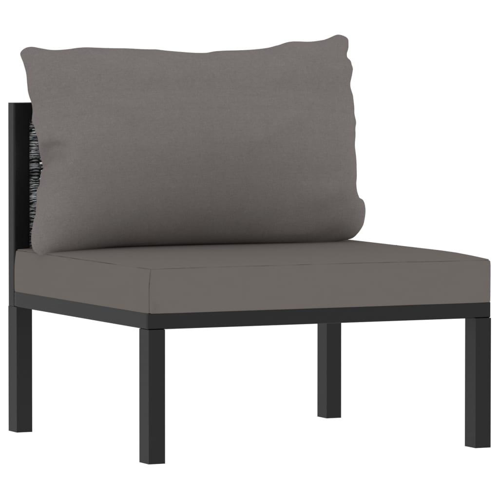 vidaXL 3-Sitzer-Sofa mit Auflage Anthrazit Poly Rattan