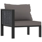 vidaXL 3-Sitzer-Sofa mit Auflage Anthrazit Poly Rattan