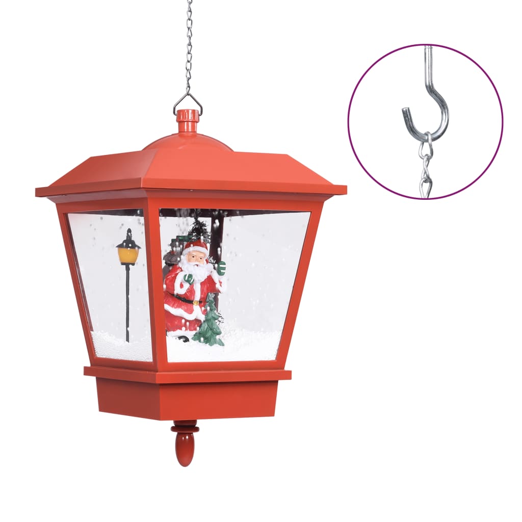 vidaXL Weihnachts-Hängelampe LED-Licht und Weihnachtsmann Rot 27×27×45