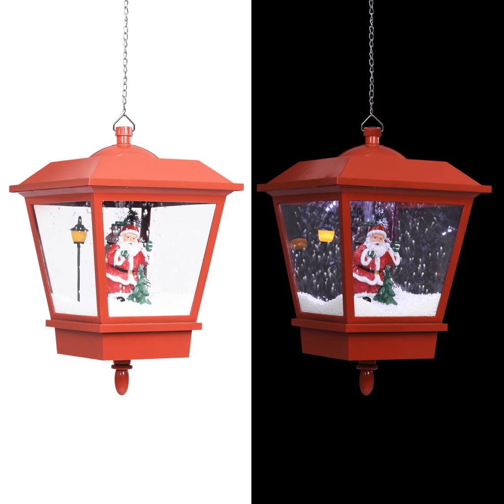 vidaXL Weihnachts-Hängelampe LED-Licht und Weihnachtsmann Rot 27×27×45
