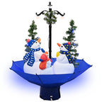 vidaXL Weihnachtsbaum mit Schnee und Schirm-Fuß Blau 75 cm PVC
