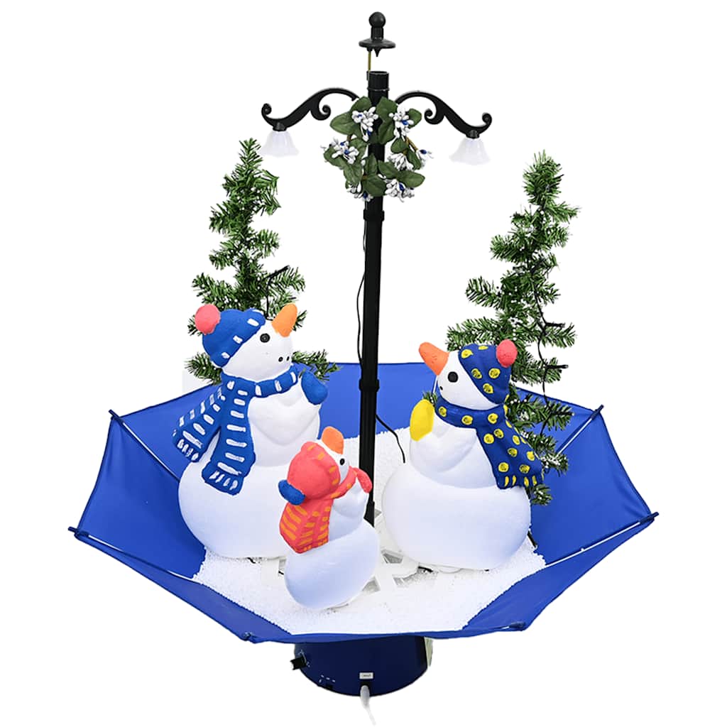 vidaXL Weihnachtsbaum mit Schnee und Schirm-Fuß Blau 75 cm PVC