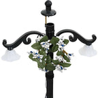 vidaXL Weihnachtsbaum mit Schnee und Schirm-Fuß Blau 75 cm PVC