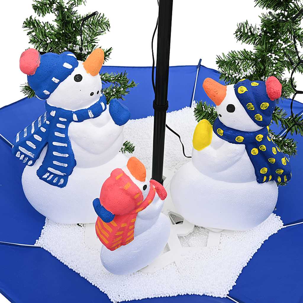 vidaXL Weihnachtsbaum mit Schnee und Schirm-Fuß Blau 75 cm PVC