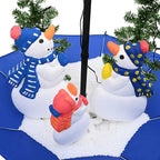 vidaXL Weihnachtsbaum mit Schnee und Schirm-Fuß Blau 75 cm PVC