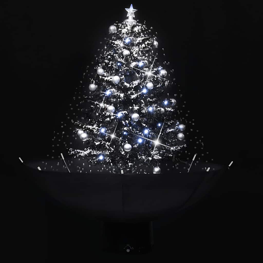 vidaXL Schneiender Weihnachtsbaum mit Schirmfuß Schwarz 75 cm PVC