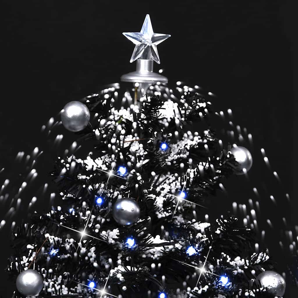 vidaXL Schneiender Weihnachtsbaum mit Schirmfuß Schwarz 75 cm PVC