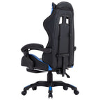 vidaXL Gaming-Stuhl mit Fußstütze Blau und Schwarz Kunstleder