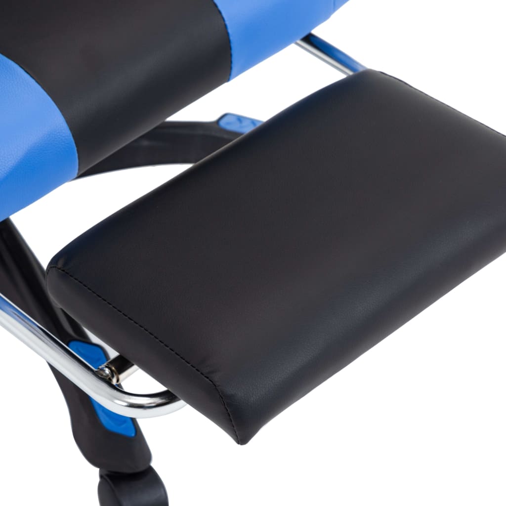 vidaXL Gaming-Stuhl mit Fußstütze Blau und Schwarz Kunstleder