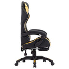 vidaXL Gaming-Stuhl mit Fußstütze Golden und Schwarz Kunstleder