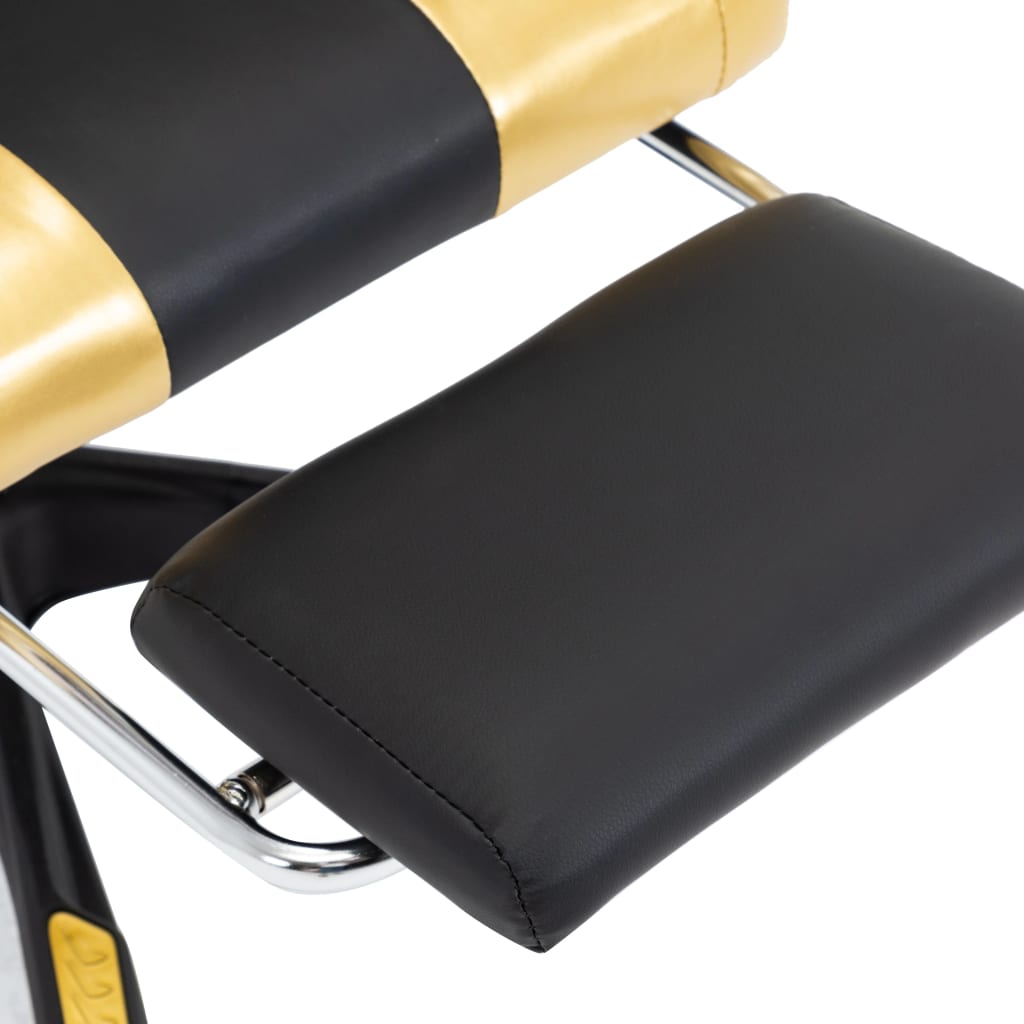 vidaXL Gaming-Stuhl mit Fußstütze Golden und Schwarz Kunstleder