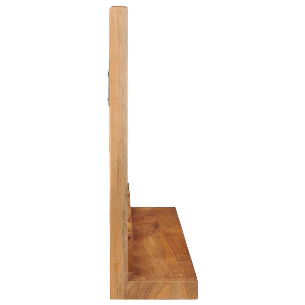 vidaXL Wandspiegel mit Regal Teak Massivholz