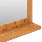 vidaXL Wandspiegel mit Regal Teak Massivholz
