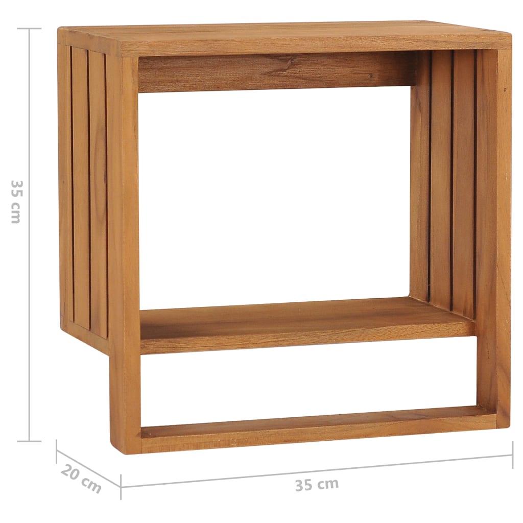 vidaXL Handtuchregal zur Wandmontage 35×20×35 cm Teak Massivholz
