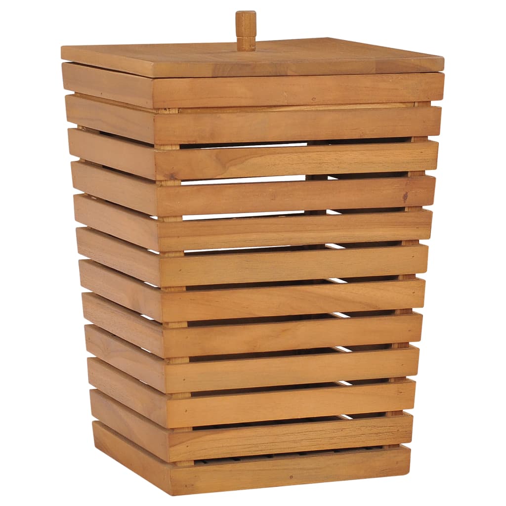 vidaXL Wäschekorb 30×30×45 cm Teak Massivholz