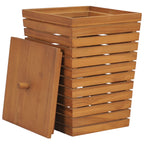 vidaXL Wäschekorb 30×30×45 cm Teak Massivholz