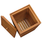 vidaXL Wäschekorb 30×30×45 cm Teak Massivholz