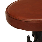 vidaXL Barhocker 2 Stk. Braun Echtleder und Gusseisen