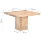 vidaXL Esstisch 120x120x77 cm Mango Massivholz