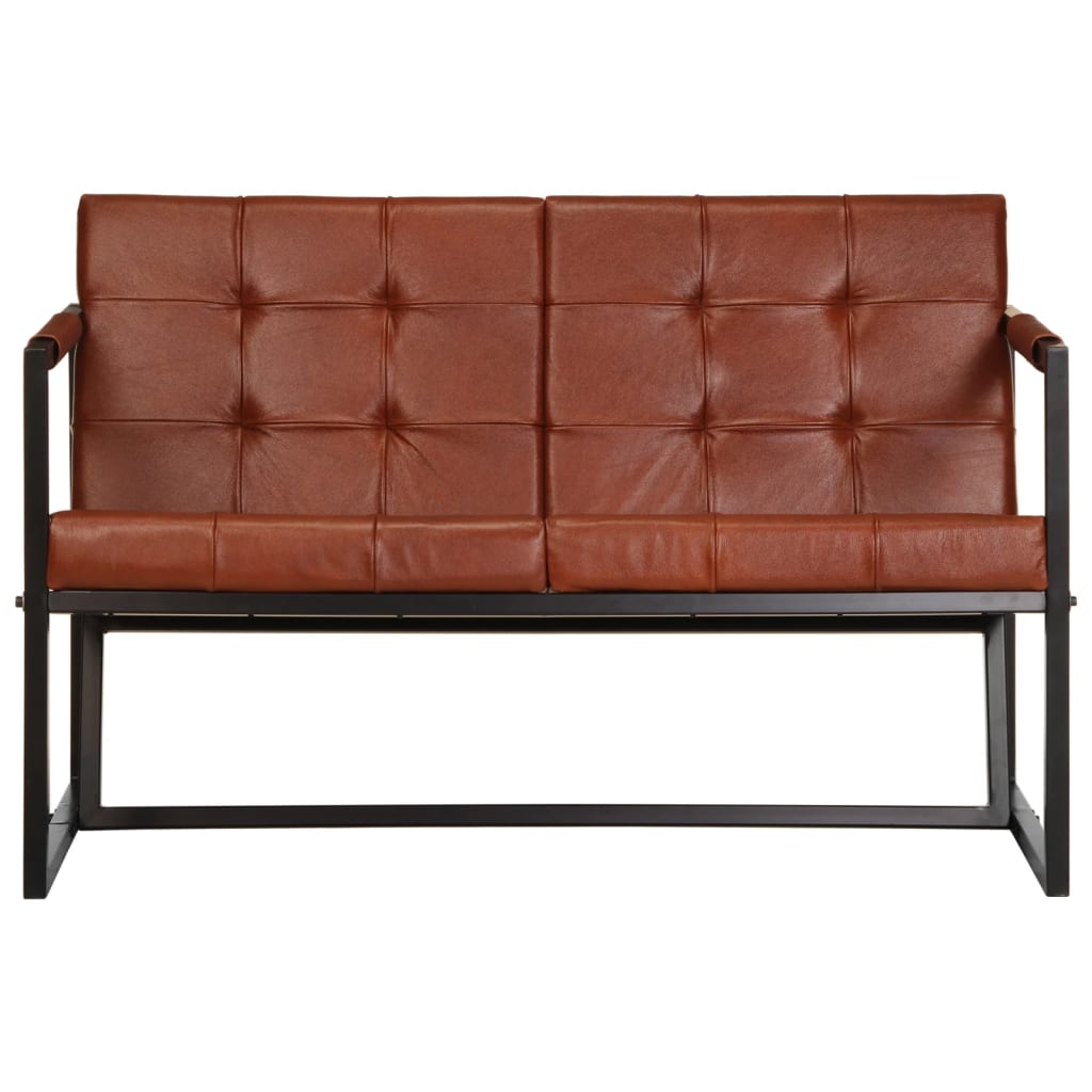 vidaXL 2-Sitzer-Sofa Braun Echtes Ziegenleder