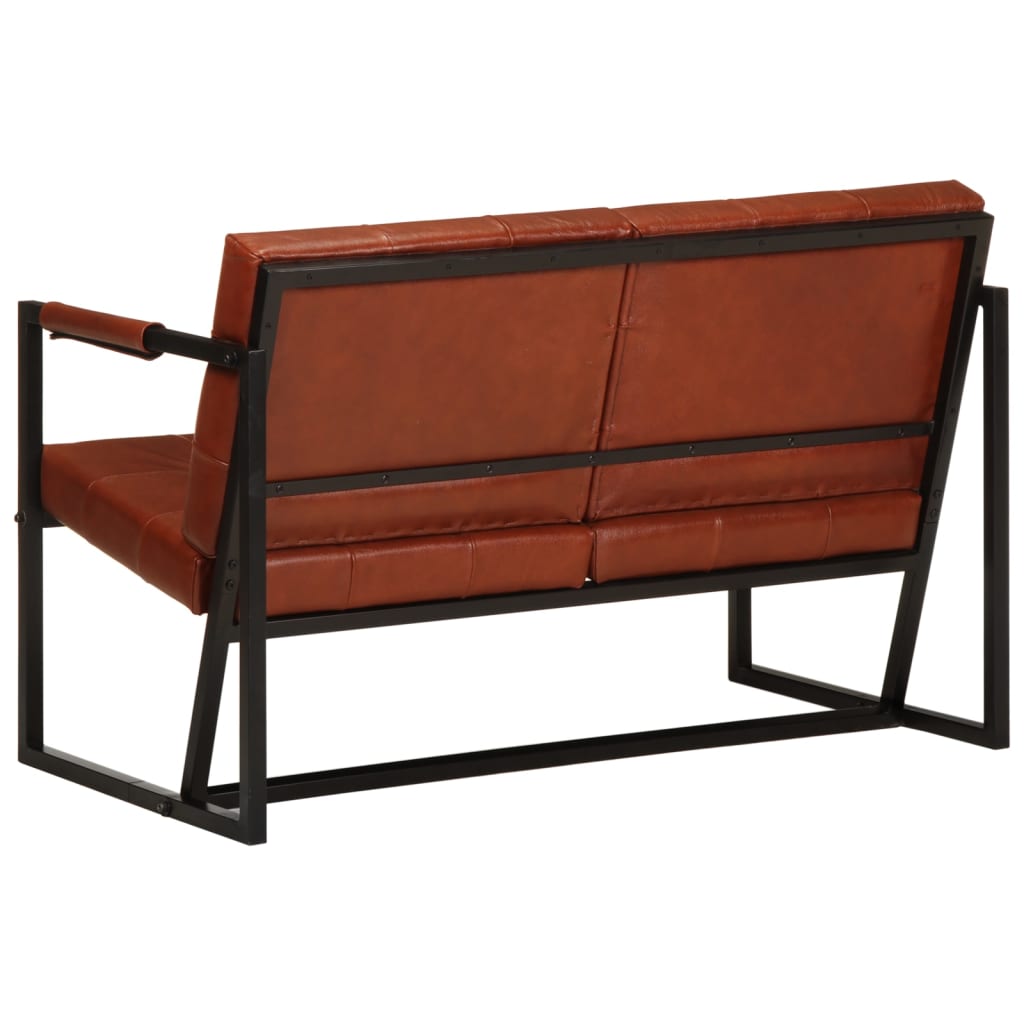 vidaXL 2-Sitzer-Sofa Braun Echtes Ziegenleder