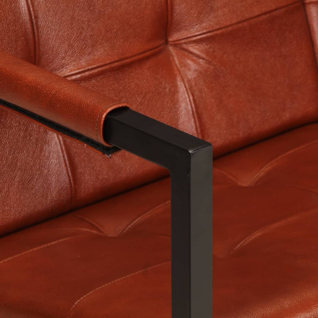 vidaXL 2-Sitzer-Sofa Braun Echtes Ziegenleder