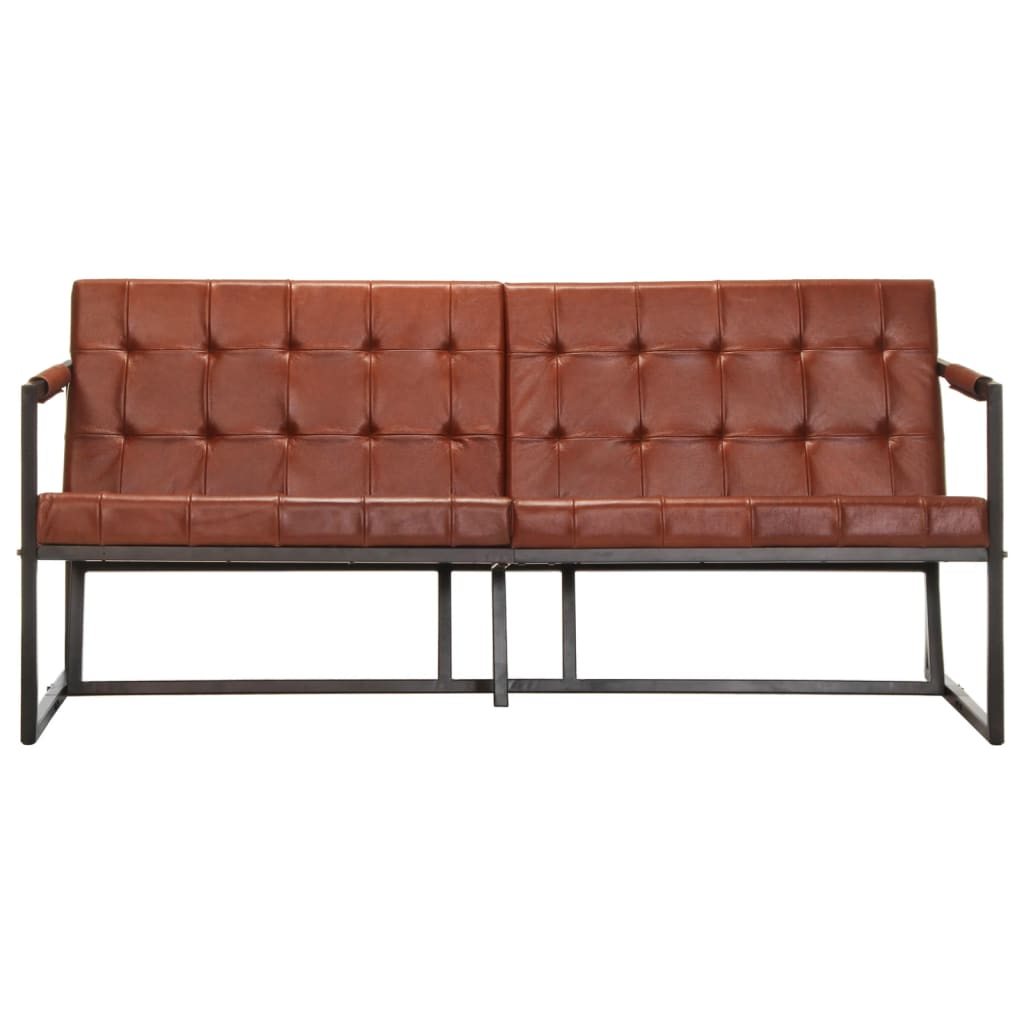 vidaXL 3-Sitzer-Sofa Braun Echtes Ziegenleder
