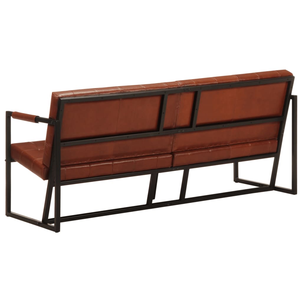 vidaXL 3-Sitzer-Sofa Braun Echtes Ziegenleder