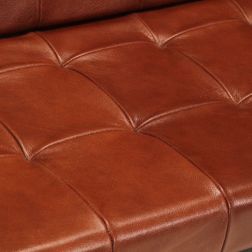 vidaXL 3-Sitzer-Sofa Braun Echtes Ziegenleder
