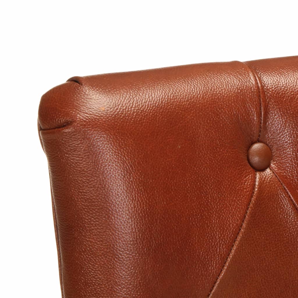 vidaXL Esszimmerstühle 2 Stk. Braun Echtes Ziegenleder