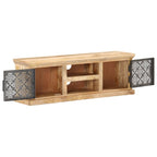 vidaXL TV-Schrank mit Stahltüren 120x30x40 cm Mango Massivholz