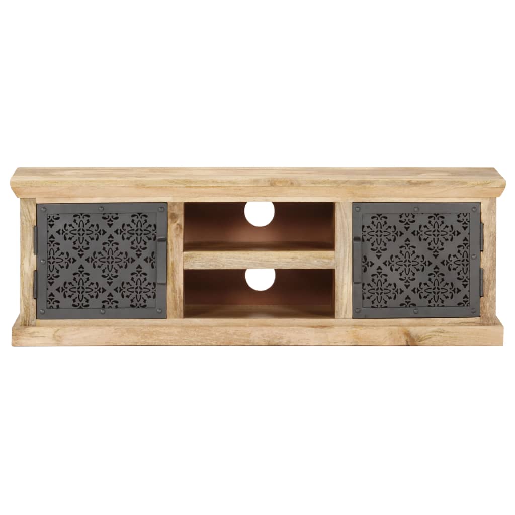 vidaXL TV-Schrank mit Stahltüren 120x30x40 cm Mango Massivholz