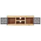 vidaXL TV-Schrank mit Stahltüren 120x30x40 cm Mango Massivholz