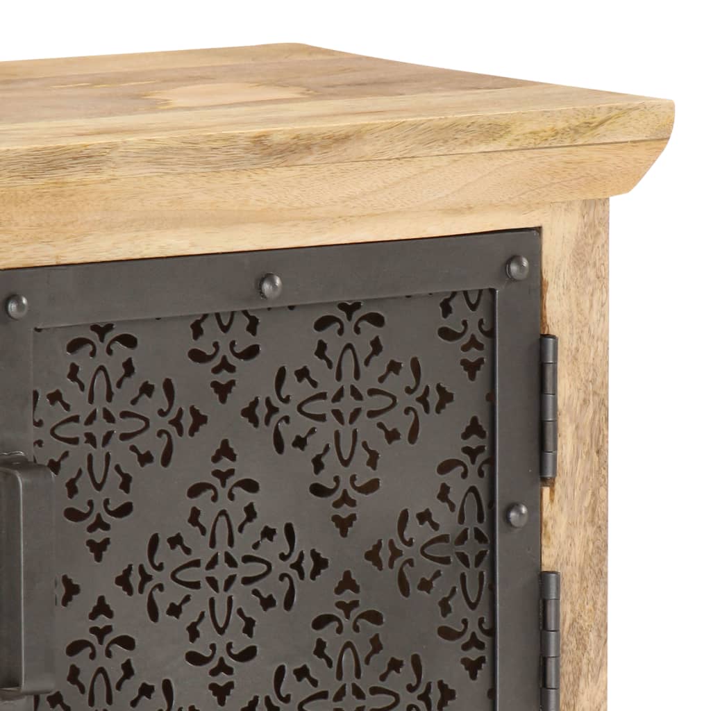 vidaXL TV-Schrank mit Stahltüren 120x30x40 cm Mango Massivholz