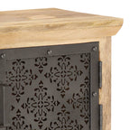 vidaXL TV-Schrank mit Stahltüren 120x30x40 cm Mango Massivholz
