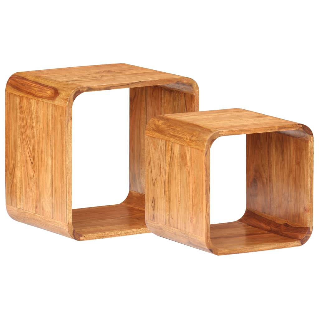 vidaXL Beistelltische 2 Stk. Massivholz mit Honigfarbenem Finish