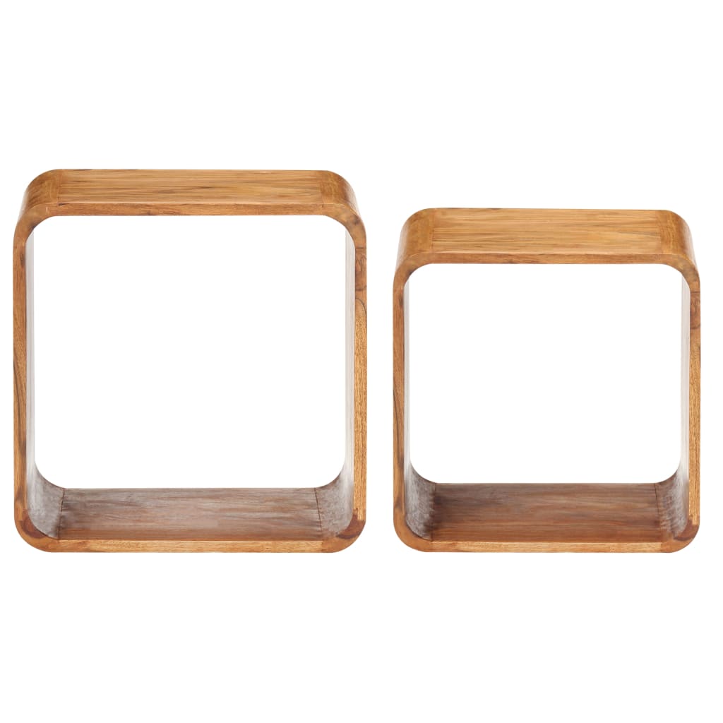 vidaXL Beistelltische 2 Stk. Massivholz mit Honigfarbenem Finish