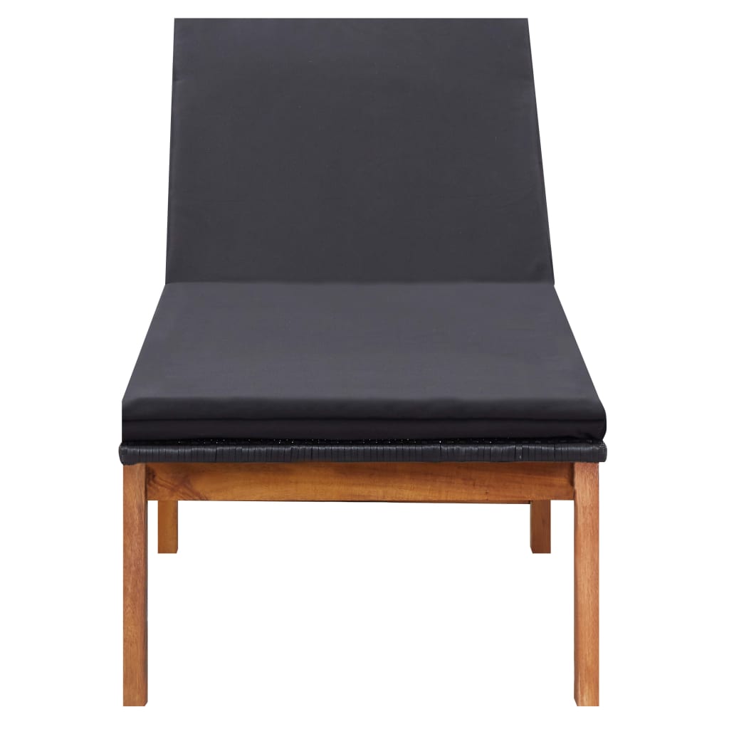 vidaXL Sonnenliegen 2 Stk. mit Tisch Poly Rattan und Massivholz Akazie