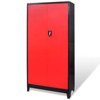 vidaXL Werkzeugschrank mit Werkzeugtruhe Stahl 90x40x180cm Rot Schwarz