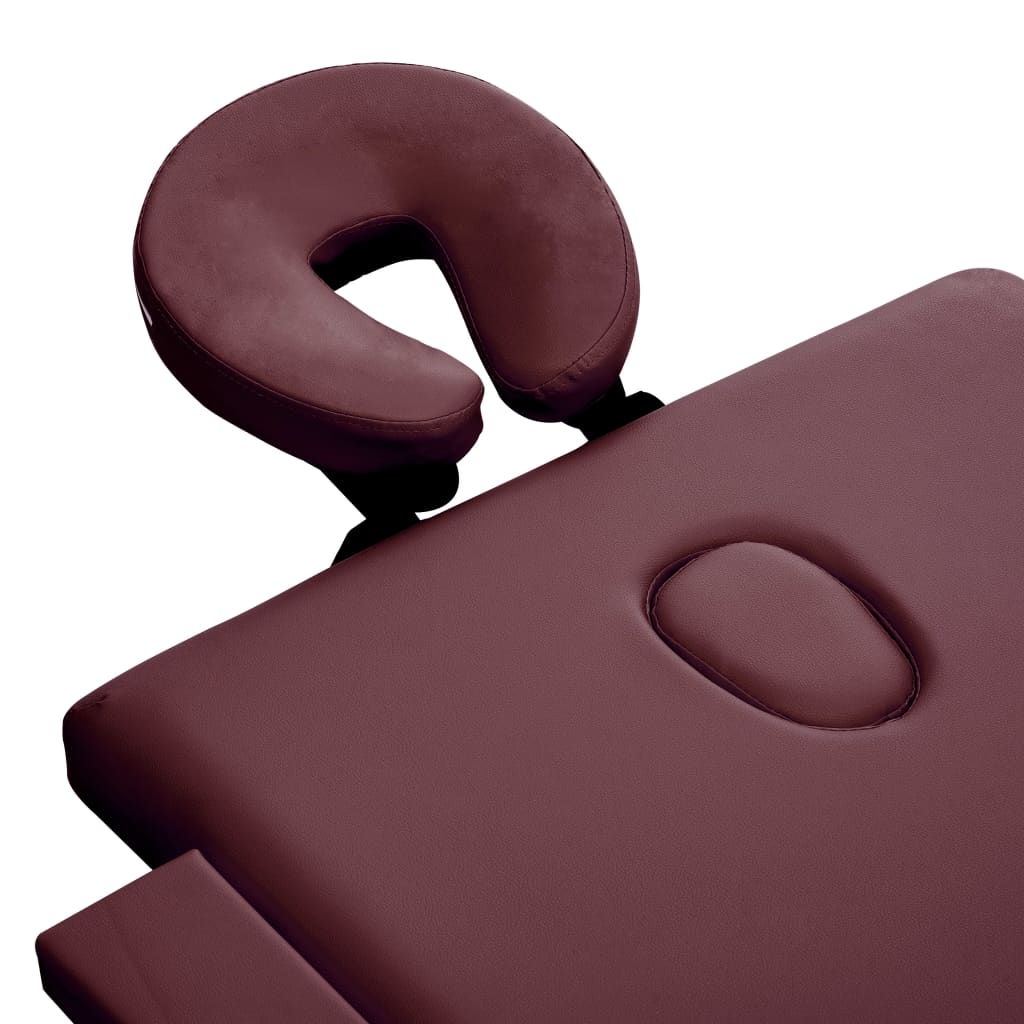 vidaXL Massageliege Klappbar 2-Zonen Aluminiumgestell Bordeaux-Lila