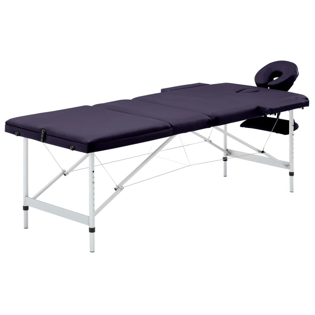 vidaXL Massageliege Klappbar 3-Zonen mit Aluminiumgestell Rosa