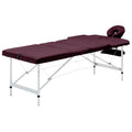 vidaXL Massagetisch Klappbar 3 Zonen Aluminium Dunkellila