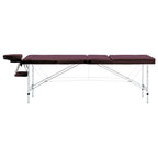 vidaXL Massagetisch Klappbar 3 Zonen Aluminium Dunkellila