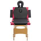 vidaXL Massageliege Klappbar 4-Zonen mit Holzgestell Schwarz und Rosa