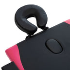 vidaXL Massageliege Klappbar 4-Zonen mit Holzgestell Schwarz und Rosa